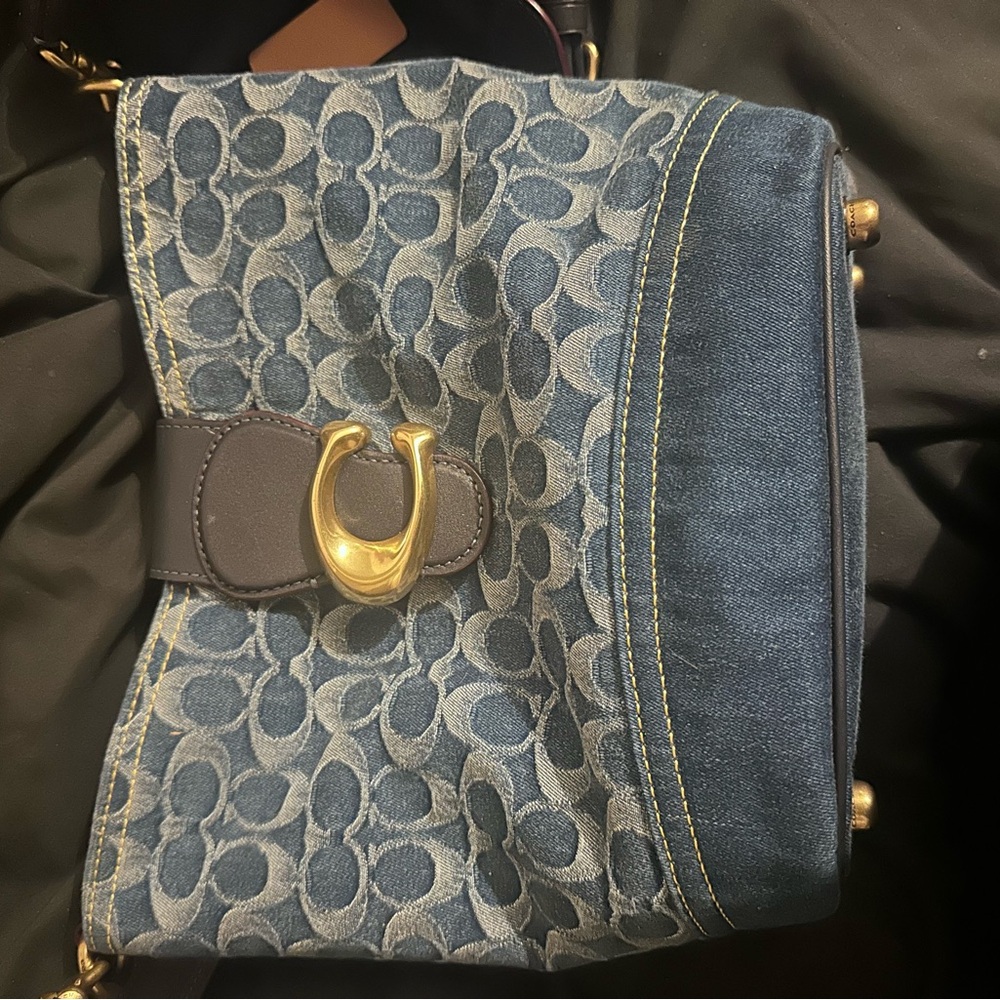 Stylish Blue and Gold Women's Bag - Picture 2 of 6